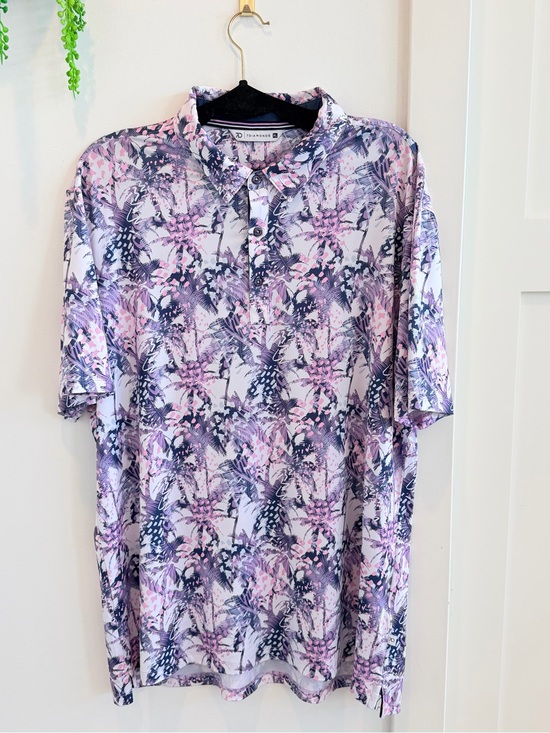 7 Diamonds Other - 7 Diamonds Floral Print Lightweight Polo Golf Shirt Men’s Size XL
